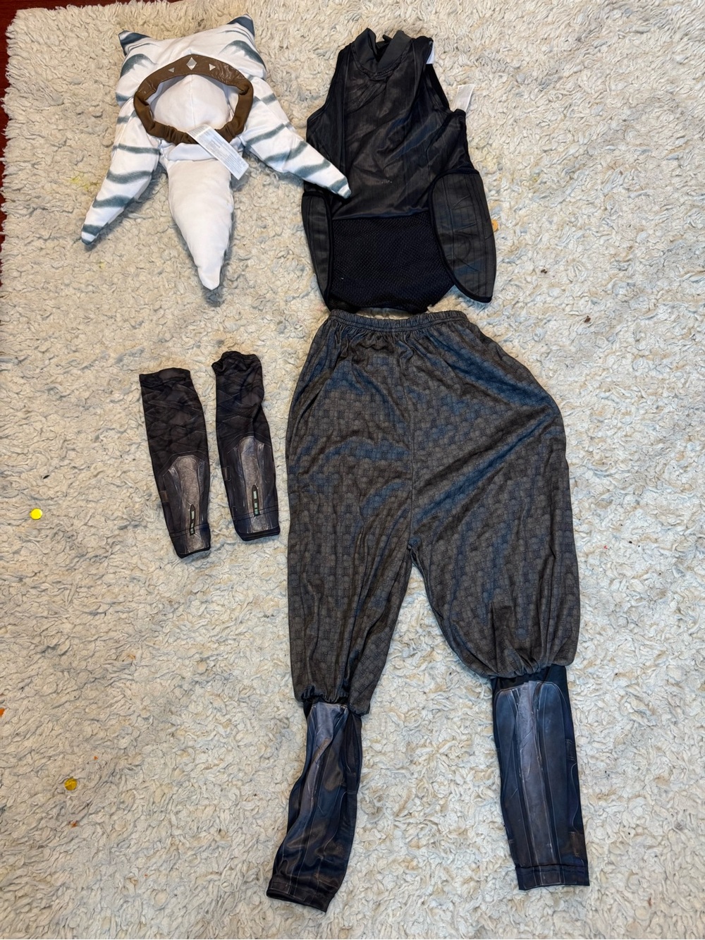 Disney Star Wars Mandalorian Ahsoka Black and Gray Superhero Costume Set